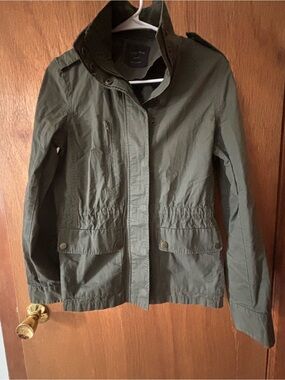 Love Tree Olive Green Utility Jacket with Drawstring Waist